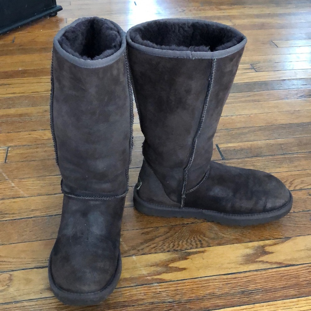 Tall Brown Ugg Fur Boots